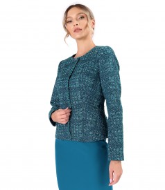 Sacou elegant din bucle cu lana si fir de lurex