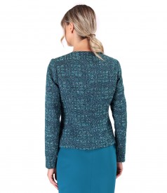 Sacou elegant din bucle cu lana si fir de lurex