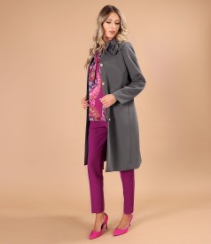 Bluza din voal cu guler tip esarfa