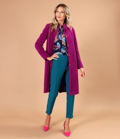 Bluza din voal cu guler tip esarfa