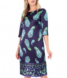 Rochie lejera din matase naturala imprimata cu motive paisley