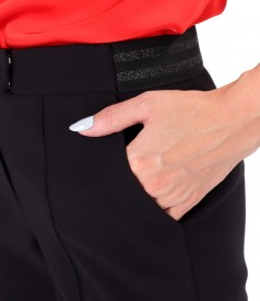 Pantaloni pana din stofa elastica cu viscoza