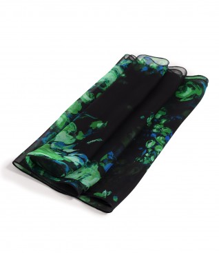 Esarfa din voal tip organza imprimat digital cu motive florale