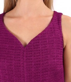 Rochie evazata tip sarafan din bucle cu viscoza si bumbac