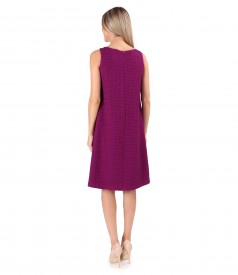 Rochie evazata tip sarafan din bucle cu viscoza si bumbac