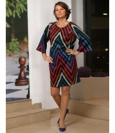 Rochie eleganta din stofa elastica cu fir de lurex