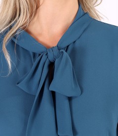 Bluza cu maneci lungi si guler tip esarfa