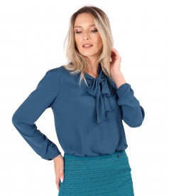 Bluza cu maneci lungi si guler tip esarfa