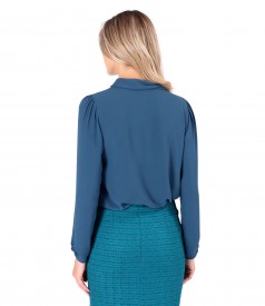 Bluza cu maneci lungi si guler tip esarfa