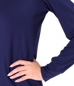 Bluza eleganta din jerse elastic cu guler alb