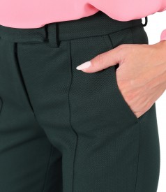 Pantaloni pana din stofa texturata cu viscoza