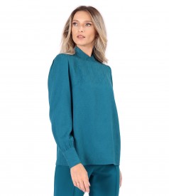 Bluza eleganta cu guler stei si maneci lungi