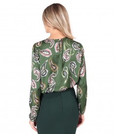 Bluza lejera din satin imprimat cu motive paisley