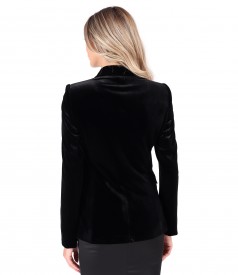 Sacou elegant din catifea elastica neagra