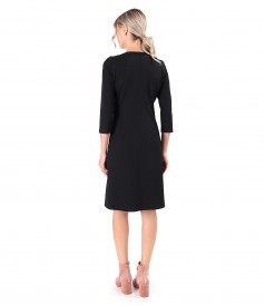 Rochie office evazata din stofa texturata cu viscoza