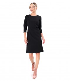 Rochie office evazata din stofa texturata cu viscoza
