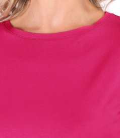 Bluza din jerse elastic cu maneci 3/4