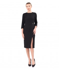 Rochie office din bucle cu viscoza si bumbac