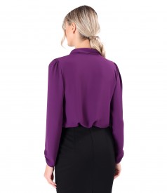 Bluza cu maneci lungi si guler tip esarfa