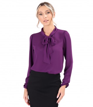 Bluza cu maneci lungi si guler tip esarfa