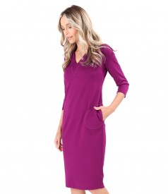 Rochie midi din jerse elastic gros