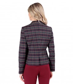 Sacou elegant din stofa cu viscoza in carouri