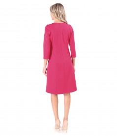 Rochie office evazata din stofa texturata cu viscoza