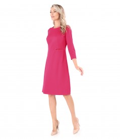 Rochie office evazata din stofa texturata cu viscoza
