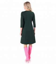Rochie office evazata din stofa texturata cu viscoza