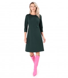 Rochie office evazata din stofa texturata cu viscoza