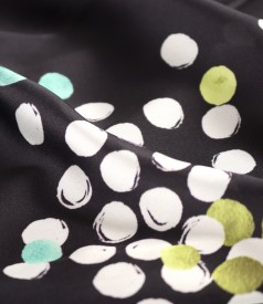 Bluza lejera din satin imprimat digital cu buline colorate