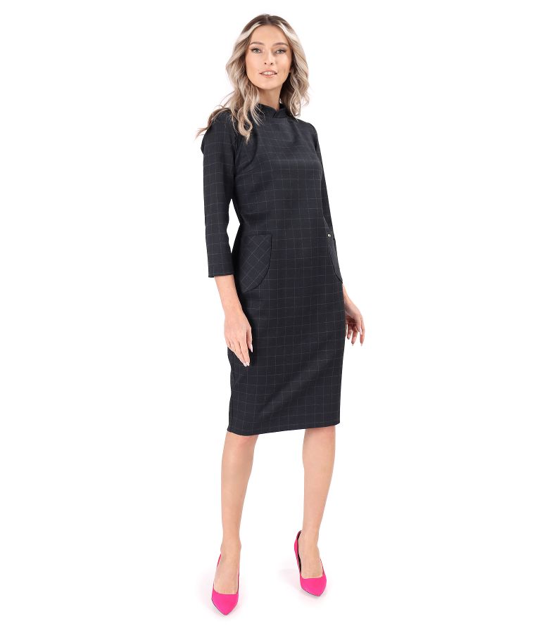 Rochie eleganta din stofa groasa in carouri