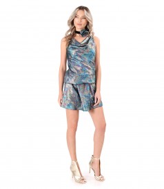 Floare accesoriu din crep cu efect sidefat