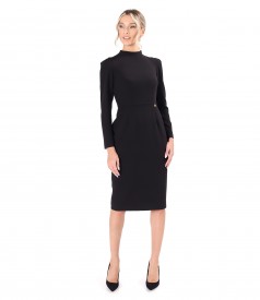 Rochie office din stofa elastica cu maneci lungi