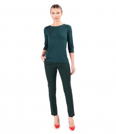 Bluza din jerse elastic cu maneci 3/4