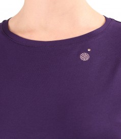Bluza din jerse elastic cu maneci 3/4