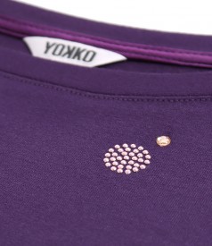 Bluza din jerse elastic cu maneci 3/4