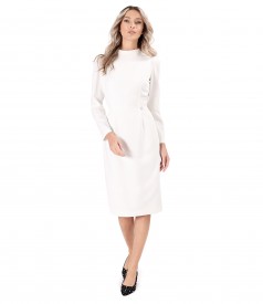 Rochie office din stofa elastica cu maneci lungi