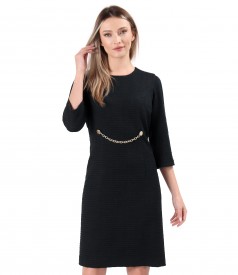 Rochie office din bucle cu viscoza si bumbac