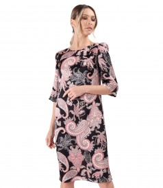 Rochie lejera din matase naturala imprimata cu motive paisley