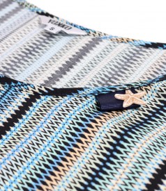 Bluza lejera din viscoza imprimata cu motive geometrice