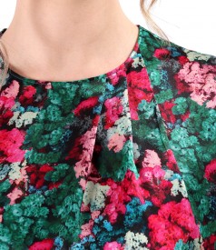 Bluza eleganta din matase naturala imprimata cu motive florale