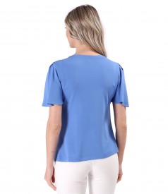 Bluza eleganta din jerse elastic cu maneci ample