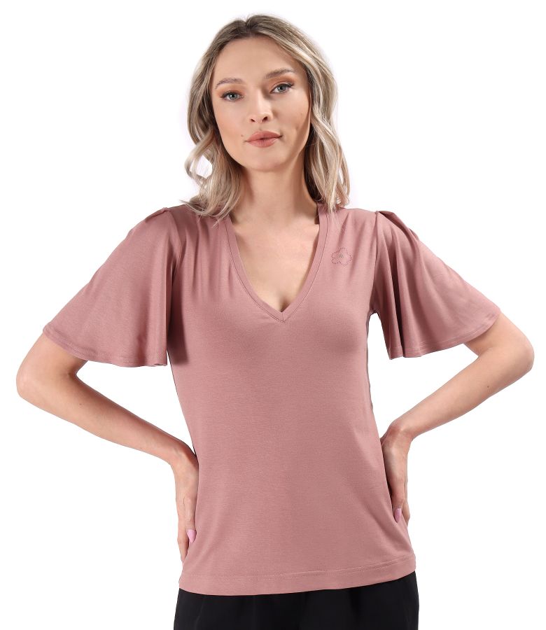 Bluza eleganta din jerse elastic cu maneci ample