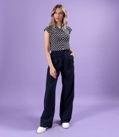 Pantaloni lejeri din tencel cu in