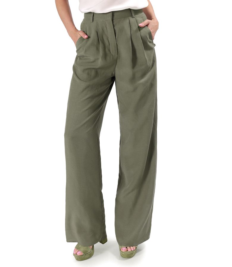 Pantaloni lejeri din tencel cu in