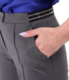 Pantaloni pana din stofa elastica