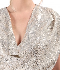 Rochie de seara din paiete nude