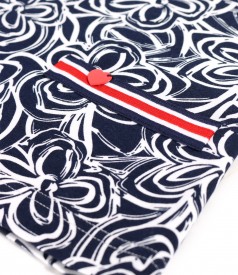 Bluza din jerse elastic cu maneci ample si cu banda decorativa