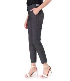 Pantaloni pana din denim cu cusatura decorativa
